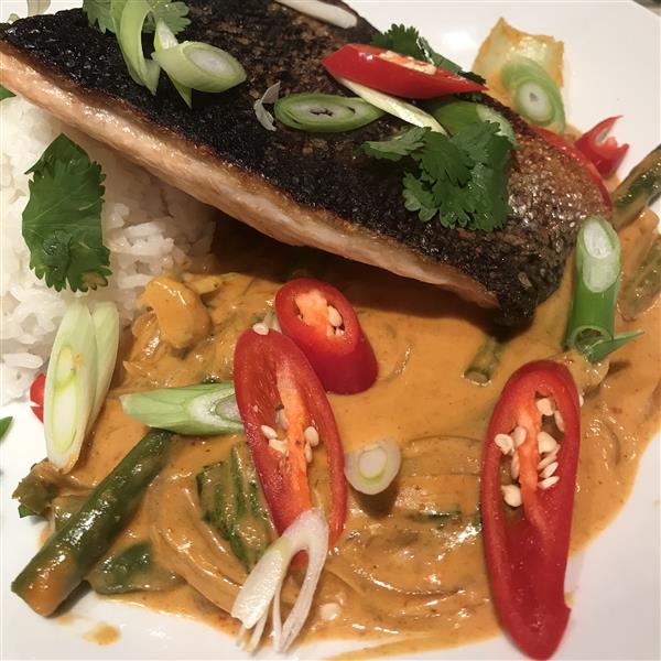 Thai red curry recipe with salmon