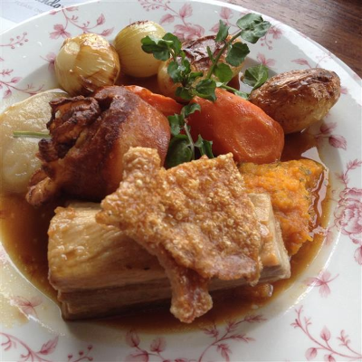 Pork Belly and Crackling Close Up