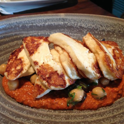 Grilled Halloumi with Romesco