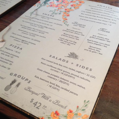 The Botanist Food Menu