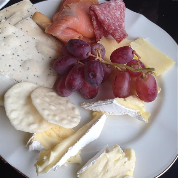 Cheese, grapes and biscuits