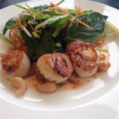 Scallops & Pork Belly Asian Salad