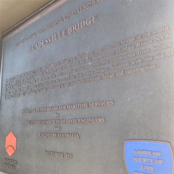 Gladesville Bridge plaque