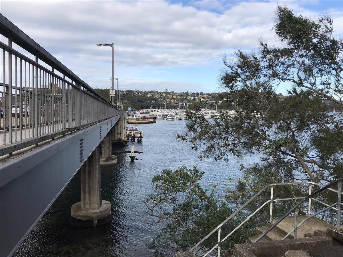 Stairs down from Spit Bridge to Ellerys Punt Reserve