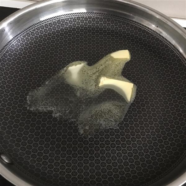 Add butter to frying pan