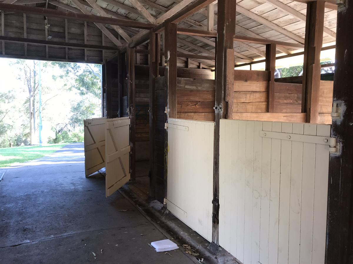 Closeup of the cattle stalls Quarantine Station