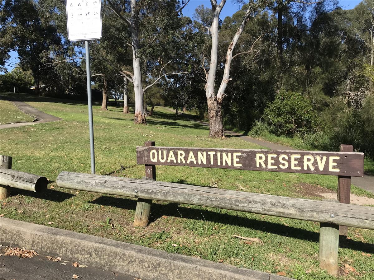 Quarantine Reserve entrance from Checkley Street